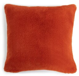 Habitat Plain Faux Fur Cushion - Burnt Orange - 43X43cm - thumbnail 1