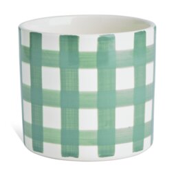 Argos Home Green Gingham Ceramic Planter - thumbnail 2