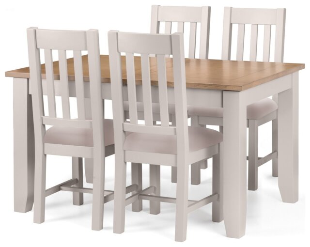 Julian Bowen Richmond Ext Grey Dining Table & 4 Grey Chairs - image 1