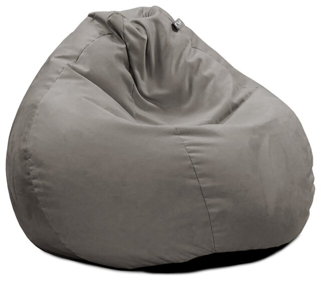 rucomfy Velvet Slouchbag Bean Bag - Light Grey - image 1