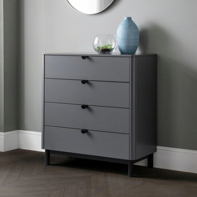 Julian Bowen Chole 4 Drawer Chest - Dark Grey - image 1