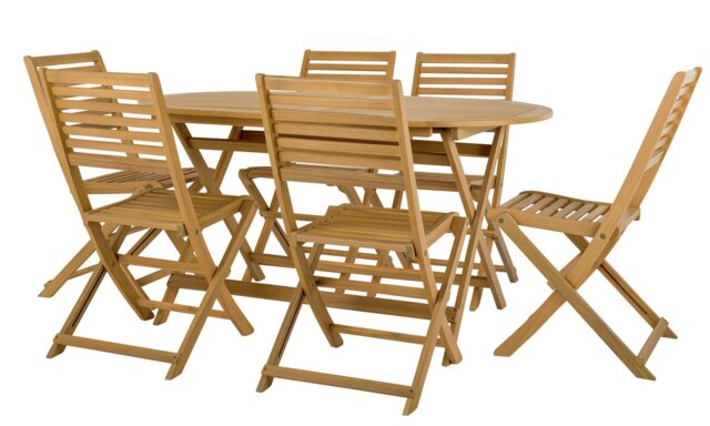 Argos Home Newbury 6 Seater Folding Wooden Patio Set