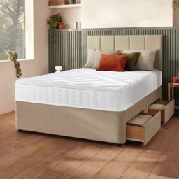 Silentnight Marlow 1000 Mirapocket Double 4 Drawer Divan Bed - Sandstone