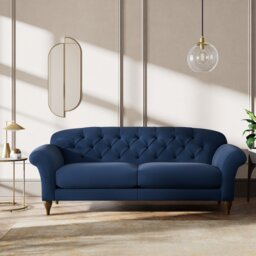 Habitat Brooker Fabric 4 Seater Sofa - Blue - Dark Leg - thumbnail 2