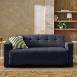 Argos Home Finn Fabric 2 Seater Sofa Bed - Navy Blue - thumbnail 1