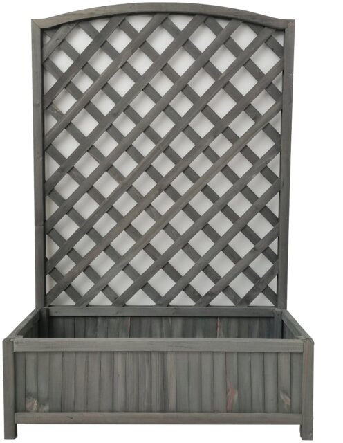 Large Lattice Wooden Planter - Grey - image 1