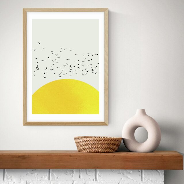 East End Prints A Thousand Birds Oak Frame Art Print - A3 - image 1