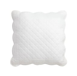 Argos Home Scallop Country Bed Cushion - White - 50x50cm - thumbnail 1
