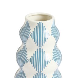 Habitat Harlequin Ceramic Blue Wiggle Vase - thumbnail 2