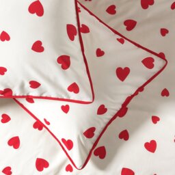 Argos Home Red Hearts White Bedding Set - Single - thumbnail 2