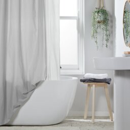 Argos Home Essentials PEVA Plain Shower Curtain - Grey