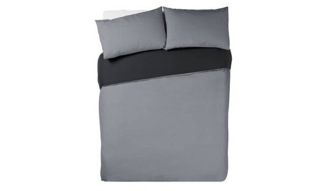 Habitat Easycare Two Tone Grey & Black Bedding Set - King - image 1