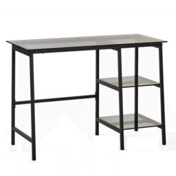 Julian Bowen Chicago Desk - Glass And Black - thumbnail 2