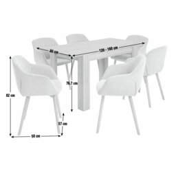 Argos Home Miami Extending Dining Table & 6 Green Chairs - thumbnail 2