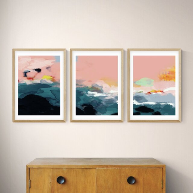 East End Prints Landscape Oak Frame Art Print Set - A2 - image 1