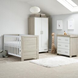 Obaby Nika 3 Piece Nursery Furniture Set - Grey Wash & White - thumbnail 1