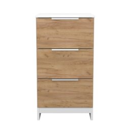 Livara Ready Assembled Orillia Bedside Table - White & Oak - thumbnail 2