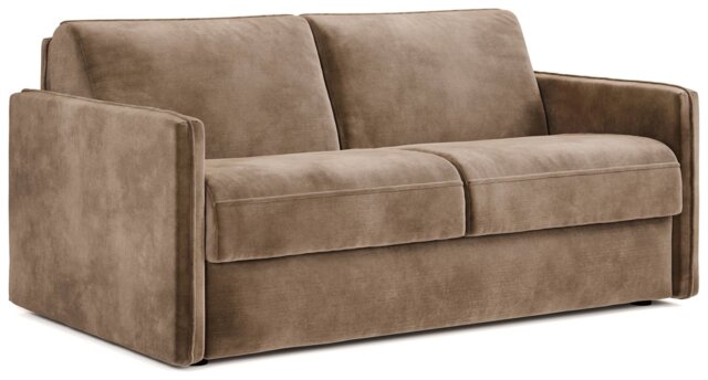 Jay-Be Slim Velvet 3 Seater Sofa Bed - Beige - image 1