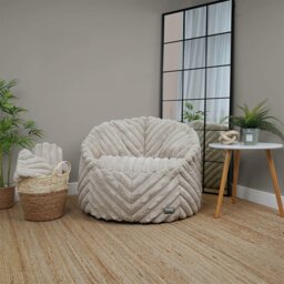 rucomfy Faux Fur Bean Bag - Linen