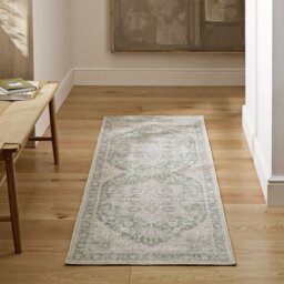 Habitat Vintage Effect Green Flatweave Runner - 66x200cm - thumbnail 1
