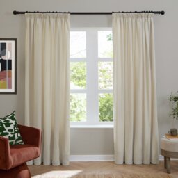 Furn Soft Chenille Blackout Pencil Pleat Curtains - Natural - 168x229cm - thumbnail 2