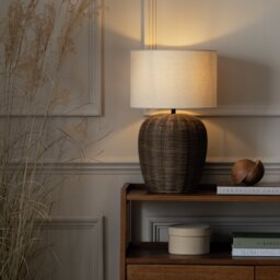 Habitat Wicker Pear 49cm Rattan Table Lamp - Natural - thumbnail 2