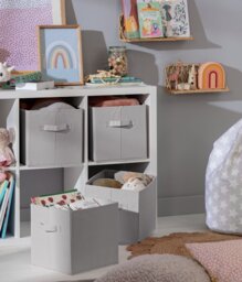 Home Set of 4 Kids Boxes - Grey - thumbnail 1