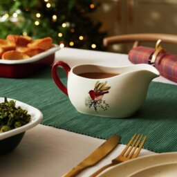 Argos Home Robin Stoneware Gravy Boat - White - thumbnail 2