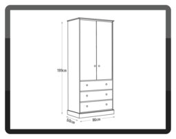 Argos Home Kensington 2Dr 3Drw Wardrobe - Grey & Oak Effect - thumbnail 2