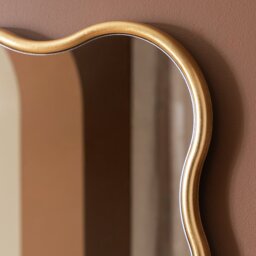 Habitat Gold Coloured Wavy Wall Mirror - 96x71cm - thumbnail 2
