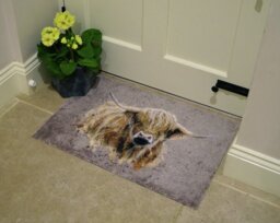 Bree Merryn Blair Highland Cow Brown Doormat - 50x75cm - thumbnail 1