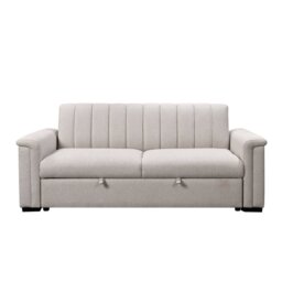 Dorel Charlotte Fabric 3 Seater Sofa Bed - Natural - thumbnail 2