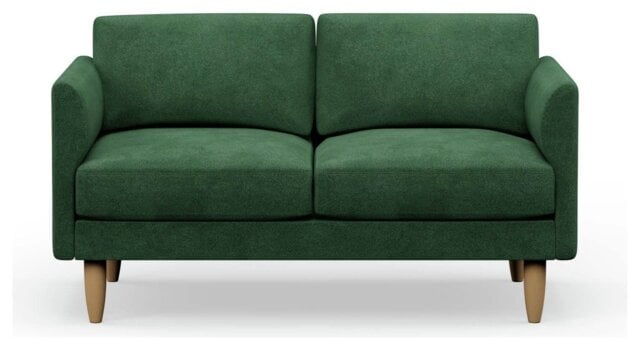Hutch Velvet Curve Arm 2 Seater Sofa - Sage Green - image 1