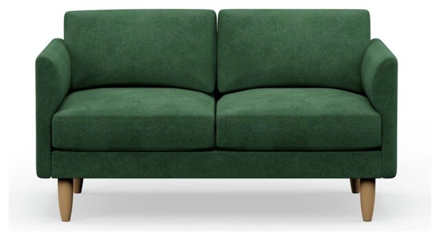 Hutch Velvet Curve Arm 2 Seater Sofa - Sage Green - image 1