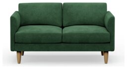 Hutch Velvet Curve Arm 2 Seater Sofa - Sage Green - thumbnail 1