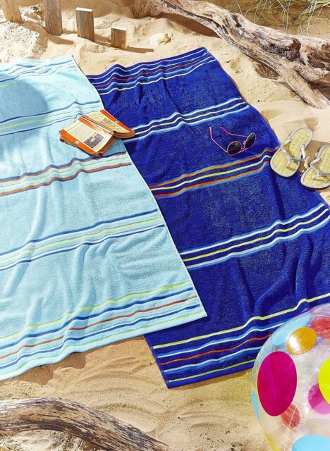 Catherine Lansfield 2 Pack Beach Towel - Navy & Blue - image 1