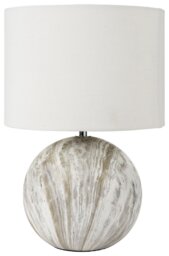 Pacific Viejo Ceramic Stone Effect Table Lamp - Grey & White - thumbnail 2