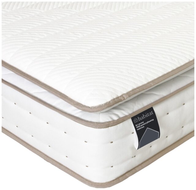 Habitat Ari Natural 1000 Pkt Ptop Mattress - Small Double - image 1