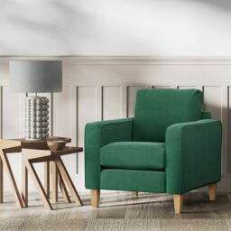 Habitat Flint Fabric Armchair - Green - Ash Leg - thumbnail 2