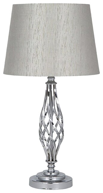 Pacific Jenna Metal Twist Detail Table Lamp - Chrome - image 1
