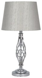 Pacific Jenna Metal Twist Detail Table Lamp - Chrome - thumbnail 1