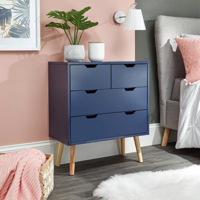 GFW Nyborg 4 Drawer Chest - Midnight Blue - image 1