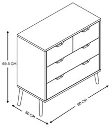 GFW Nyborg 4 Drawer Chest - Midnight Blue - thumbnail 2
