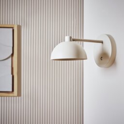 Habitat Steel Rechargeable Mushroom Wall Light - Taupe - thumbnail 2