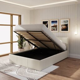 GFW End Lift Kingsize Ottoman Bed with Mattress - Natural - thumbnail 2