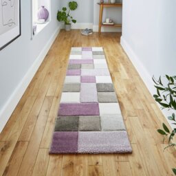Think Rugs Brooklyn Geometric Purple Runner - 60x230cm