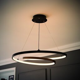 ValueLights Infinity LED Adjustable Loop Pendant Light - Black - thumbnail 2