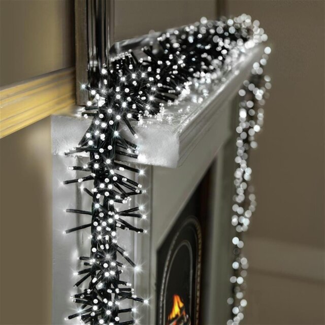 Premier Decorations 2000 White LED Christmas Cluster Lights - image 1