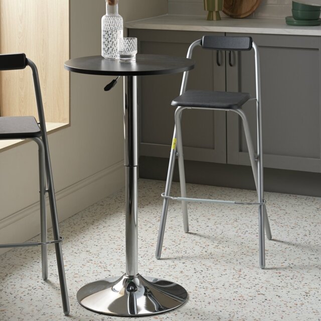 Argos Home Gas Lift Bar 2 Seater Dining Table - Black - image 1