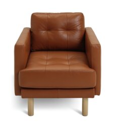 Habitat Newell Leather Armchair - Tan - thumbnail 1